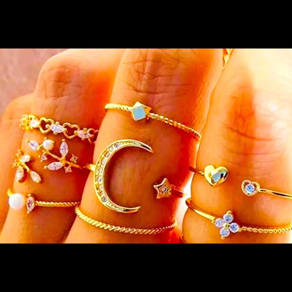 Gold (plated) ring set